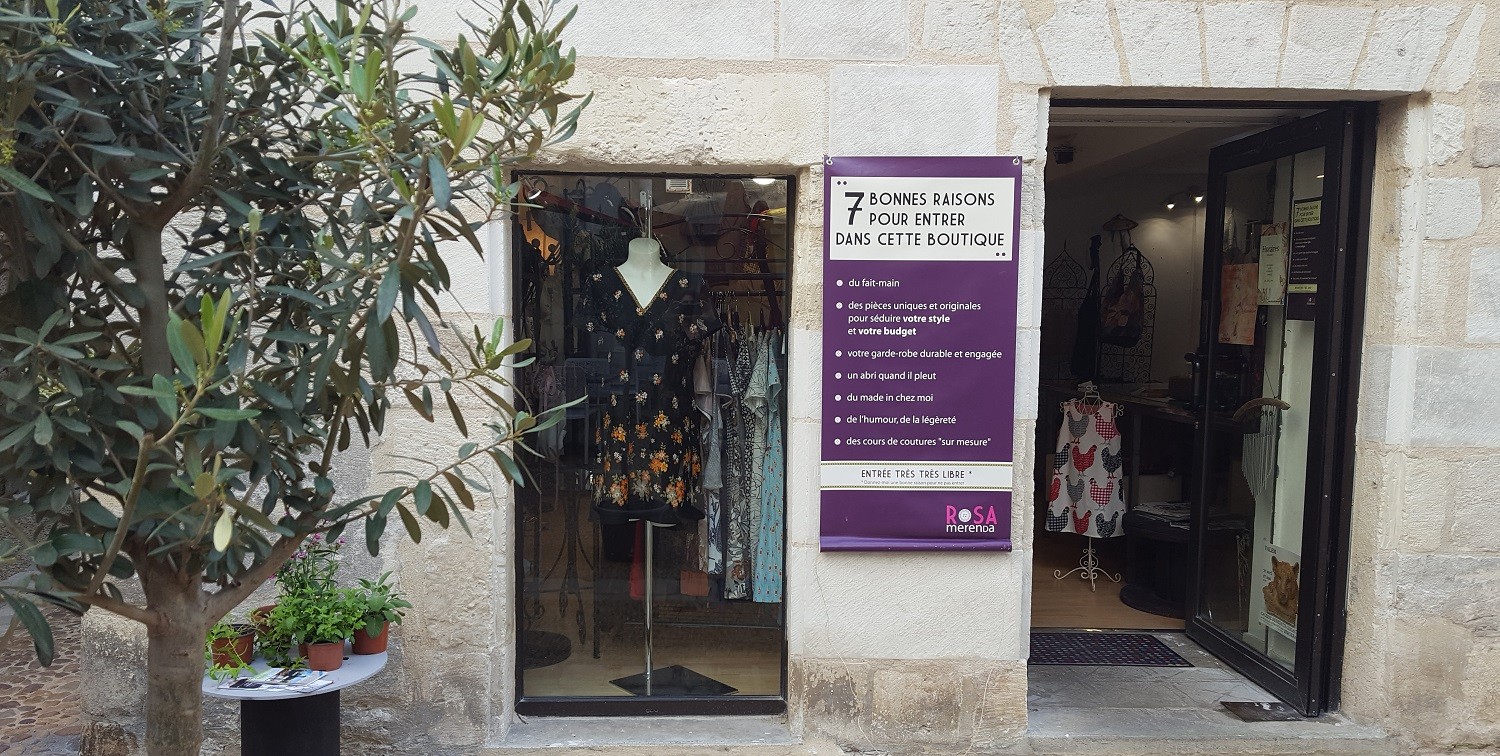 Boutique de Rosa Merenda, atelier de couture à Périgueux (Dordogne)